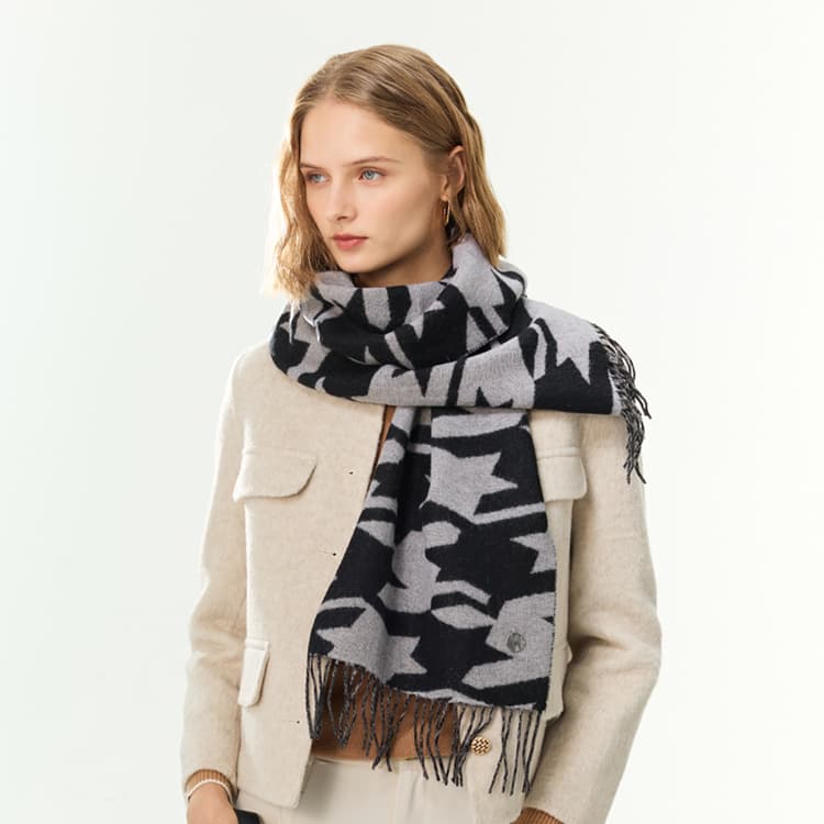 Шарф ELLE Sheep Wool Knit Шарфы Унисекс - изображение 4