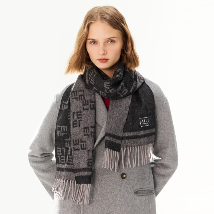 Шарф ELLE Sheep Wool Knit Шарфы Унисекс - изображение 3