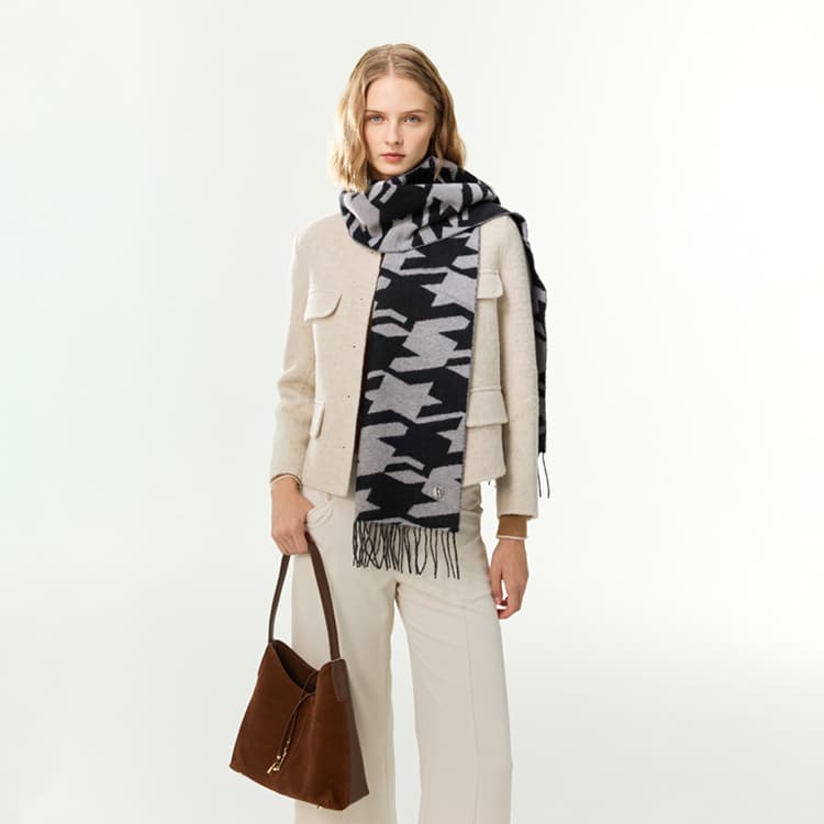 Шарф ELLE Sheep Wool Knit Шарфы Унисекс - изображение 3