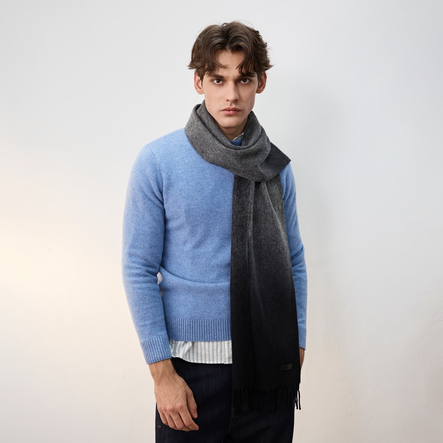 Шарф ELLE Sheep Wool Knit Шарфы Мужской - изображение 3