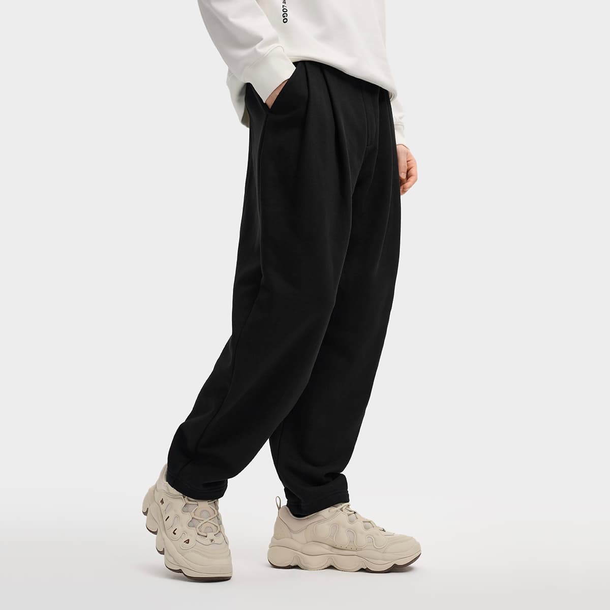 Штаны FILA ORIGINALE Вязаные тренировочные брюки мужские черные - изображение 5