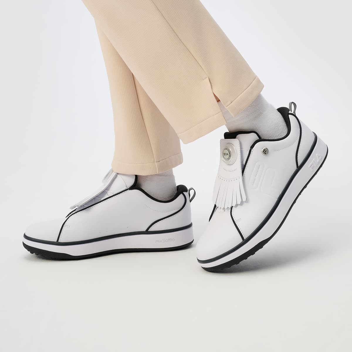 Кроссовки для гольфа FILA GF 1911 Trainer Мода Низкий Топ Гольф Обувь Женская Белая - изображение 4