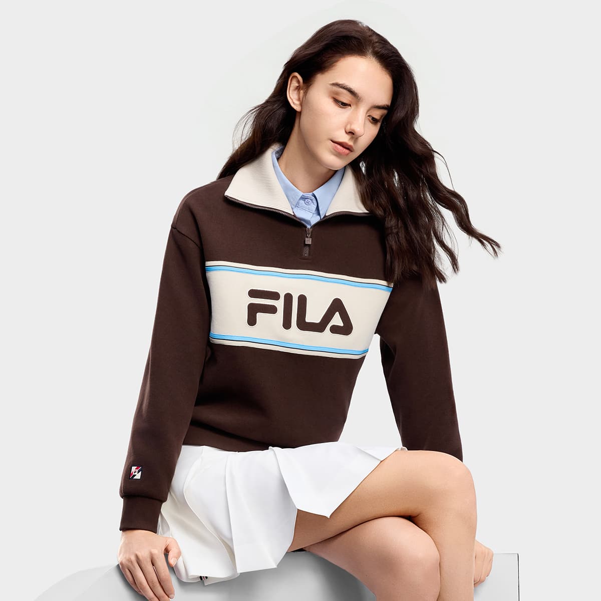 Худи FILA ORIGINALE Толстовка Женское Темный Земляной Тон - изображение 4