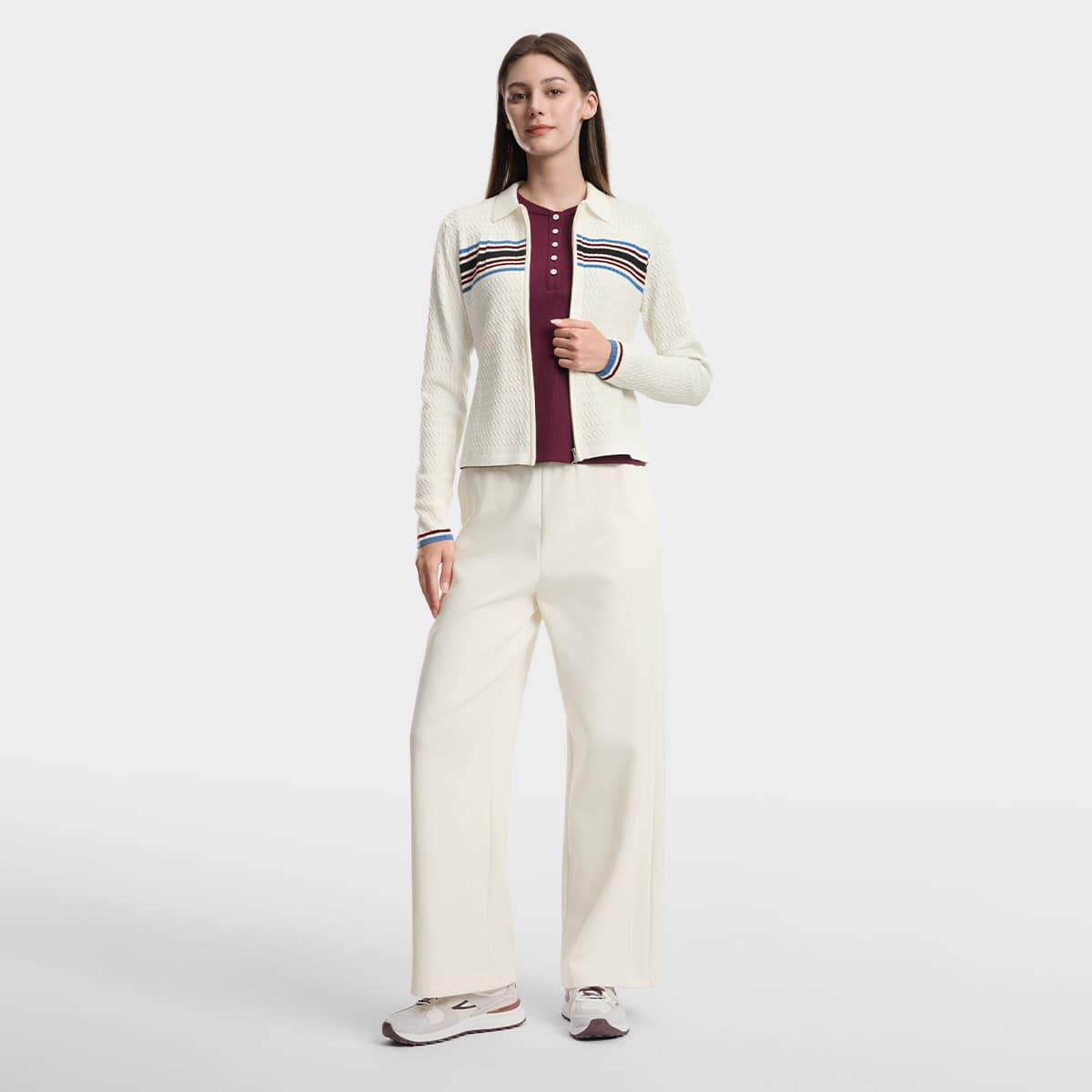 Кардиган Fila Heritage Цапельно-белый Женские Свитеры - изображение 7