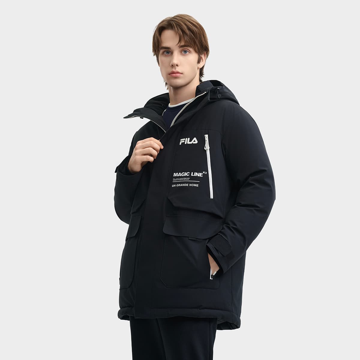 Зимняя куртка FILA Мужской пуховик Глубокий черный - изображение 3