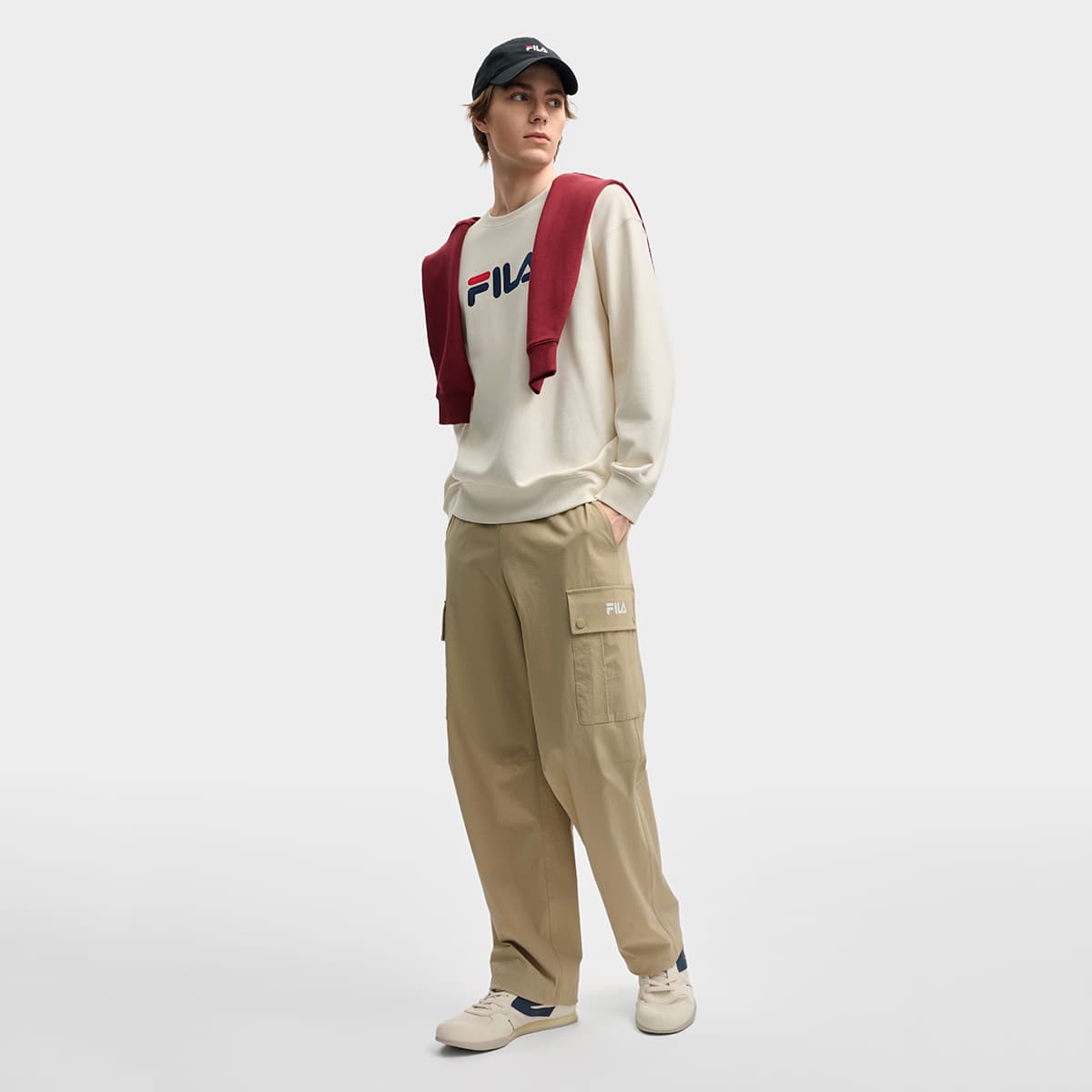 Худи FILA ORIGINALE Толстовка Унисекс Парово-Белый - изображение 4