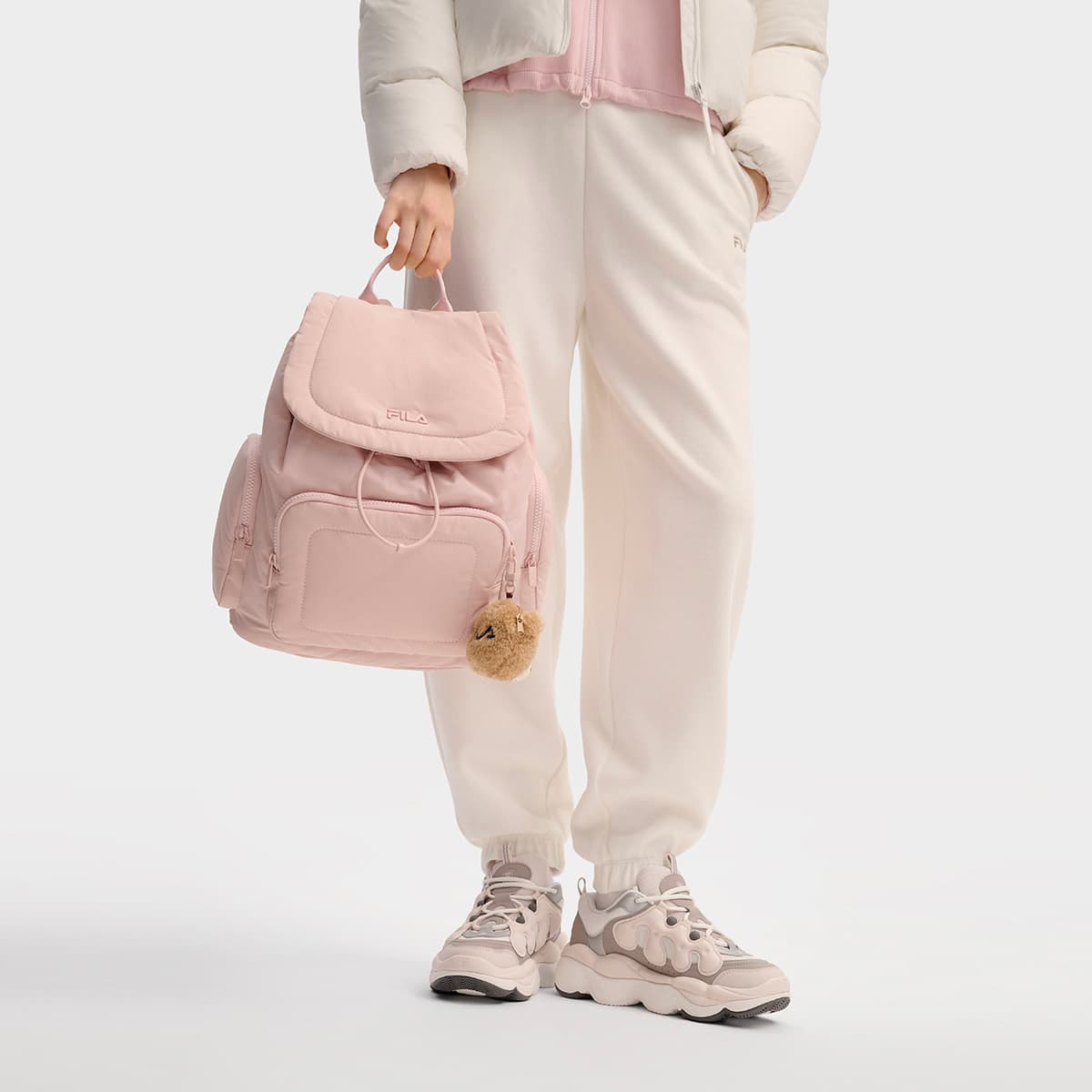 Рюкзак fila ORIGINALE Ткань Рюкзак Обычный (стандартный) Женские Серый Лотосовый корень Порошок - изображение 5