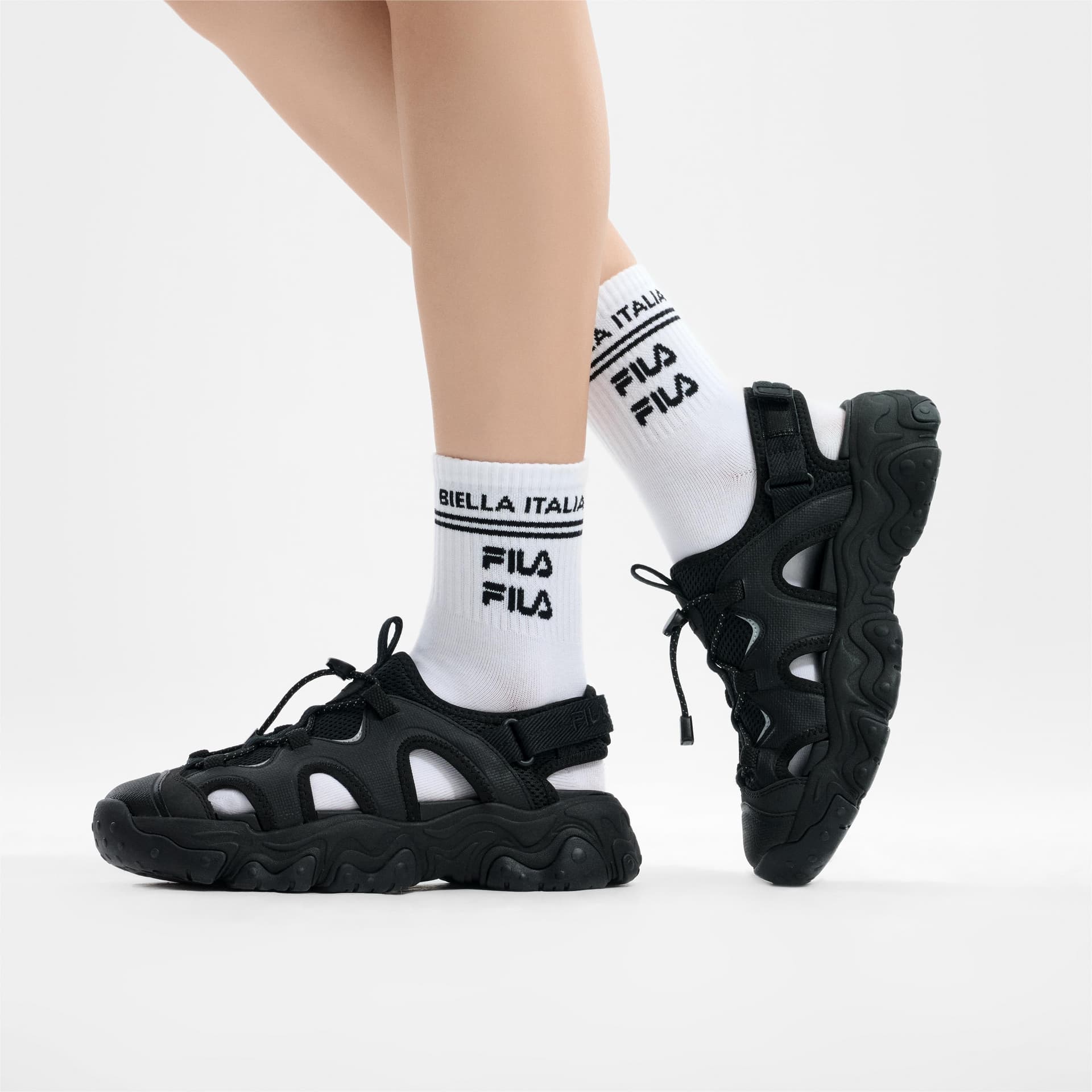Сандалии с ремешком FILA FLUID 5 SANDAL Пляжные сандалии Женские Черные - изображение 5