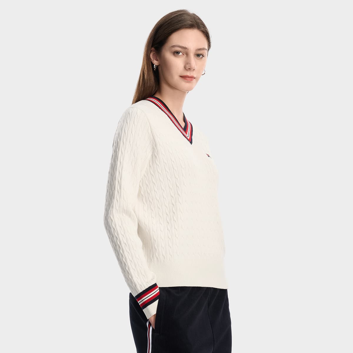 Кардиган Fila Heritage Свитер Женский Облачный Белый - изображение 5