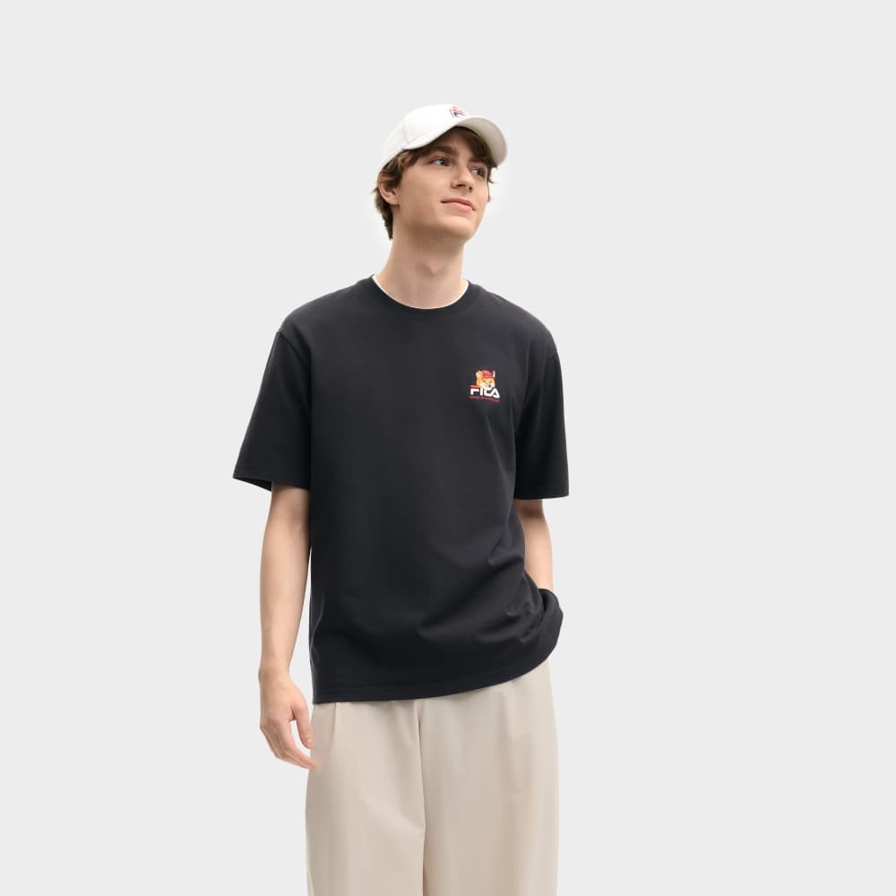 Футболка fila X MAISON KITSUNE Little Fox T Рубашка Унисекс Легендарный синий - изображение 4