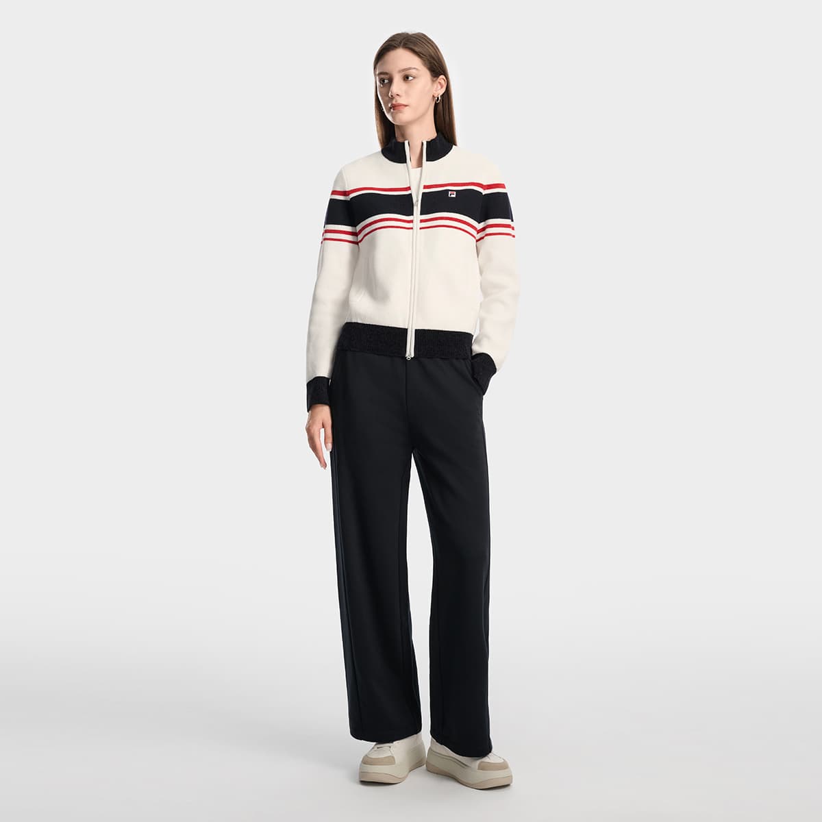 Кардиган Fila Heritage Свитер Женский Облачный Белый - изображение 6