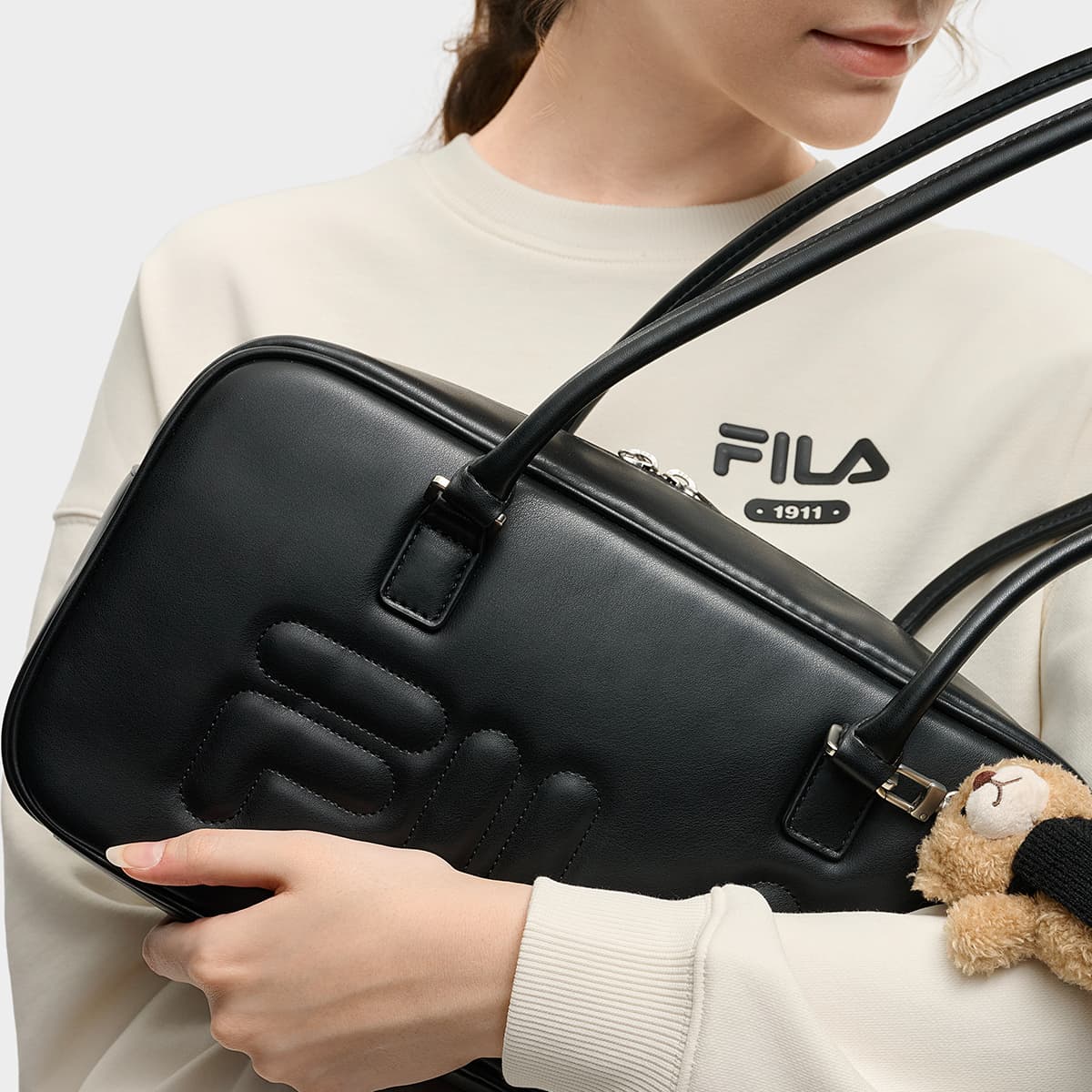 Мини-сумка FILA ORIGINALE ПУ (полиуретан) Сумка через плечо Женская Глубокий черный - изображение 5