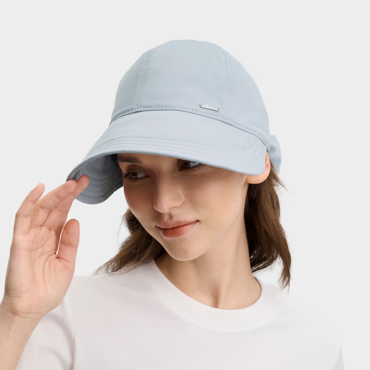 Панама FILA ORIGINALE Хлопок Нейлон Смесь Эластан Шляпы ведра Женские Звезды Серый - изображение 4