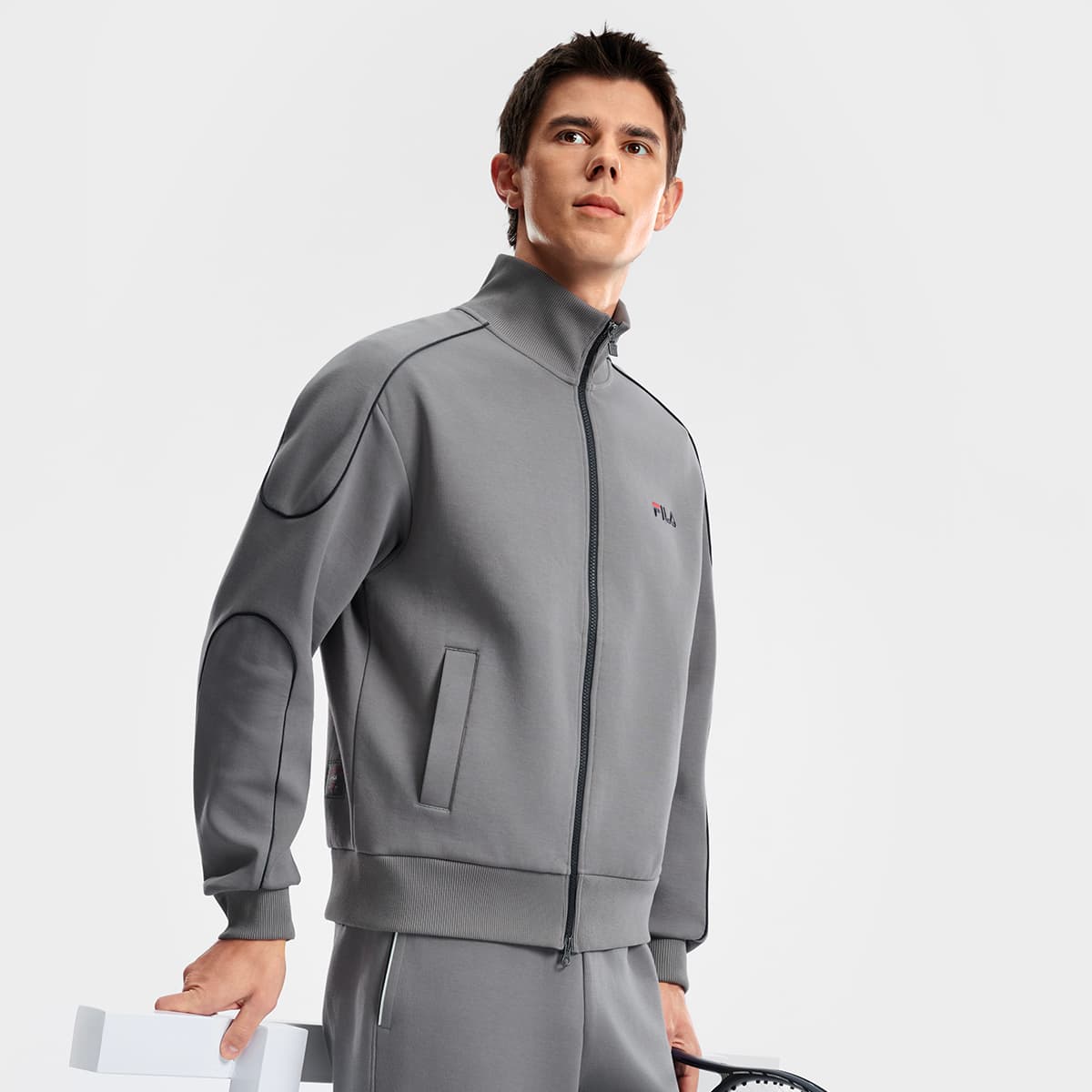 Куртка FILA Теннис Куртка Мужская Рифовая Серый - изображение 6