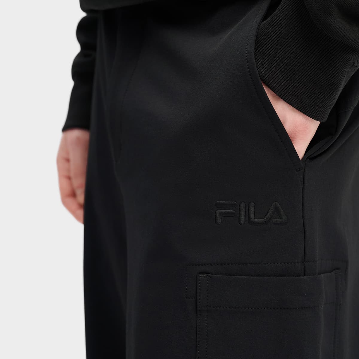 Штаны FILA ORIGINALE Повседневные брюки Мужские Темный CURRENT Черный - изображение 7