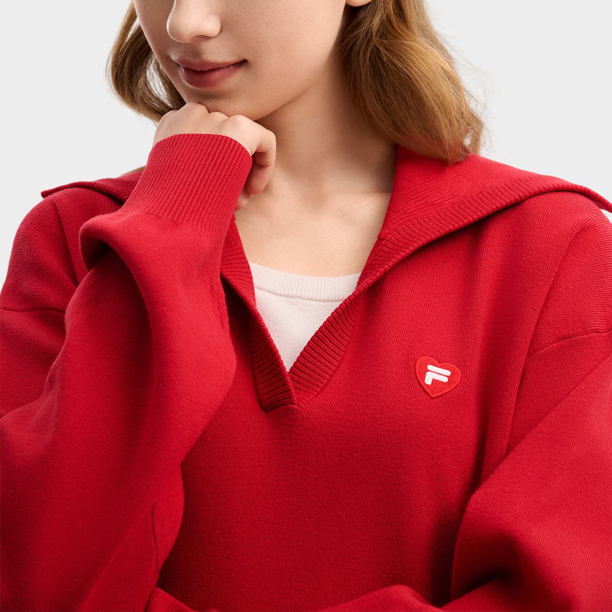 Кардиган FILA CNY Свитер Женские Красный ритм - изображение 7