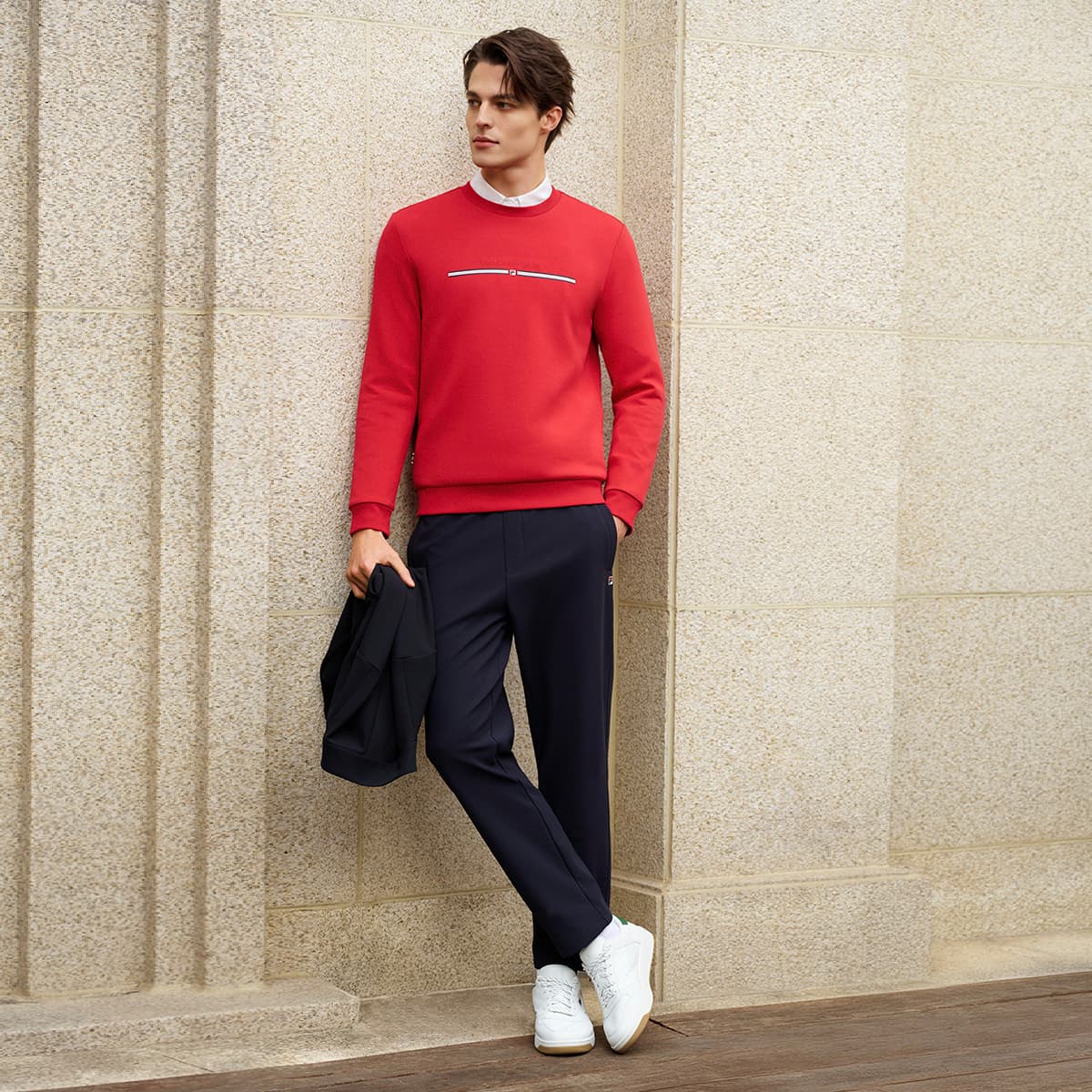 Худи FILA Heritage Толстовка Мужской Сливочно-бордовый - изображение 6