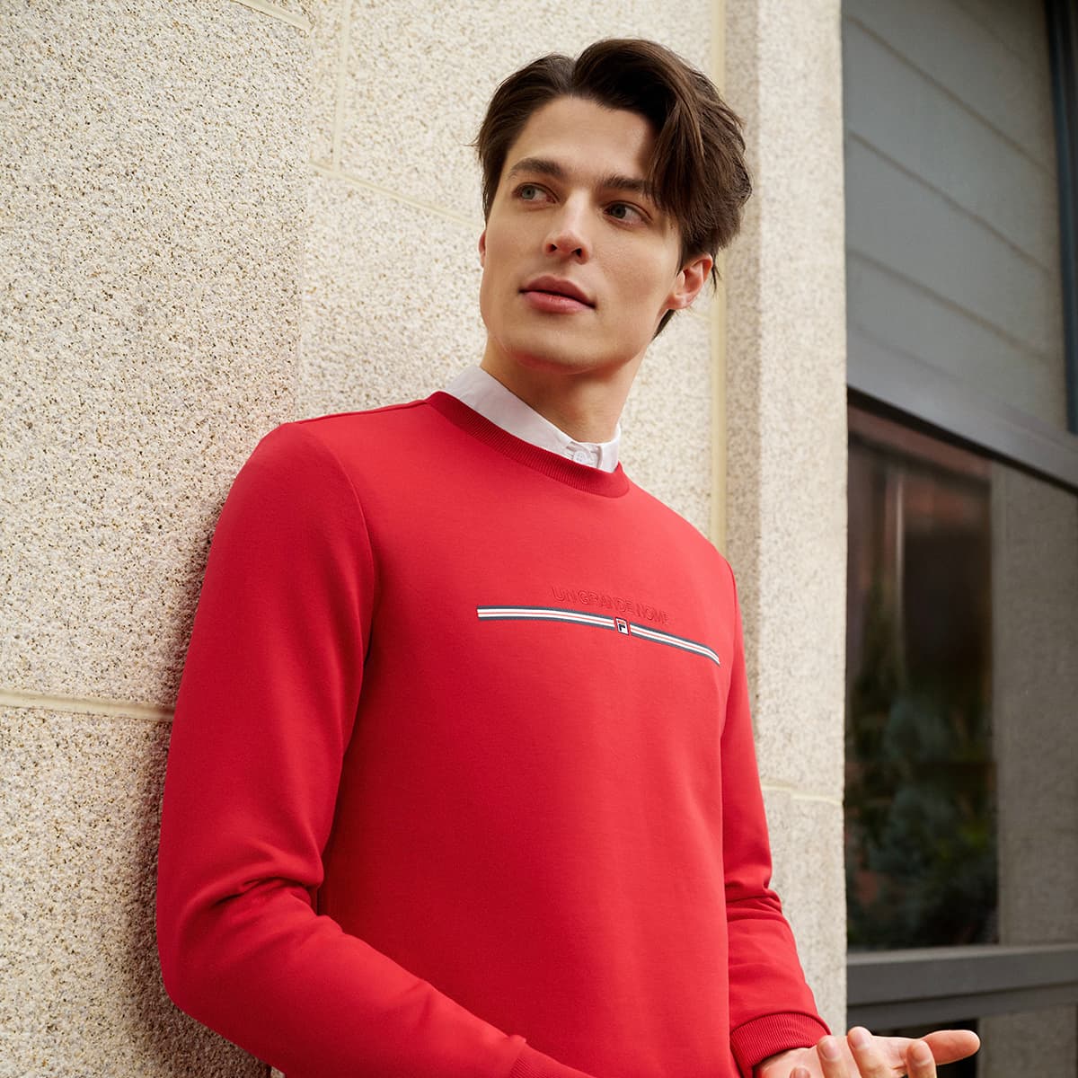 Худи FILA Heritage Толстовка Мужской Сливочно-бордовый - изображение 5