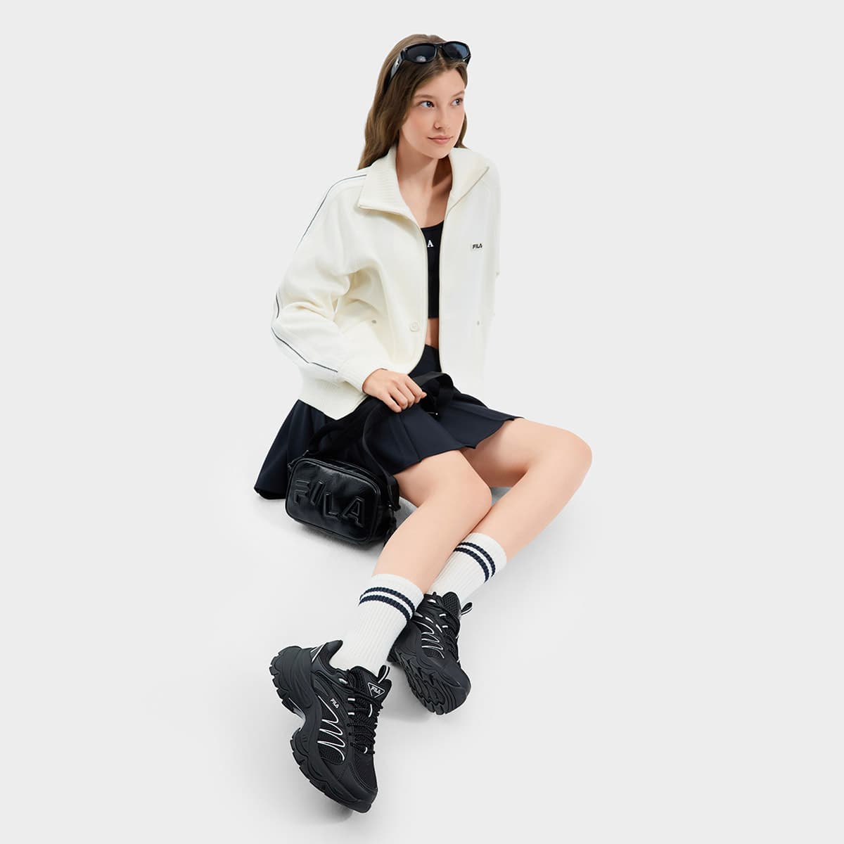 Кроссовки FILA SOFIA 4 Low Casual Обувь Женская Черная - изображение 6