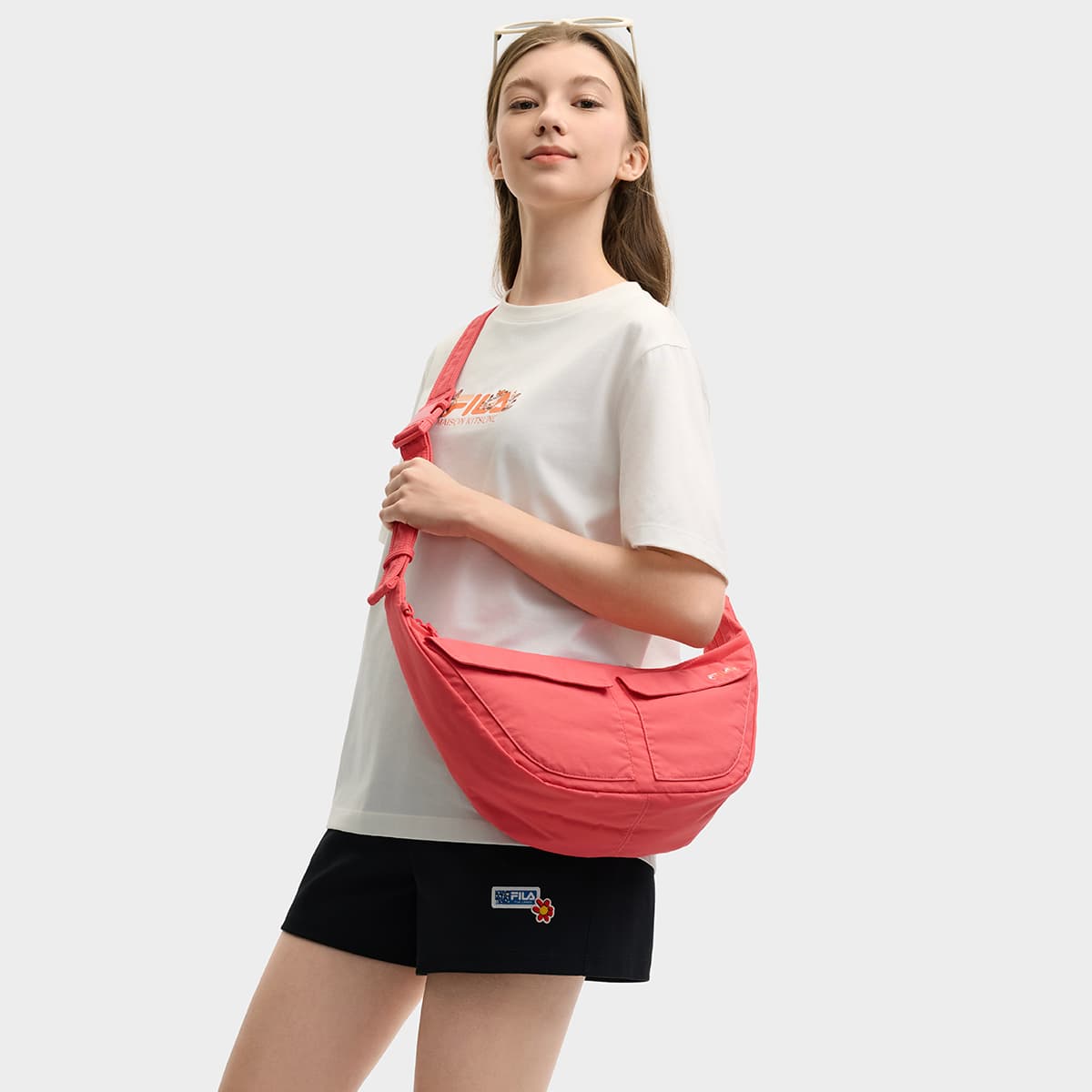 Сумка через плечо FILA X Maison Kitsuné Ткань Сумка через плечо Унисекс Bird Of PARADISE Красная - изображение 4