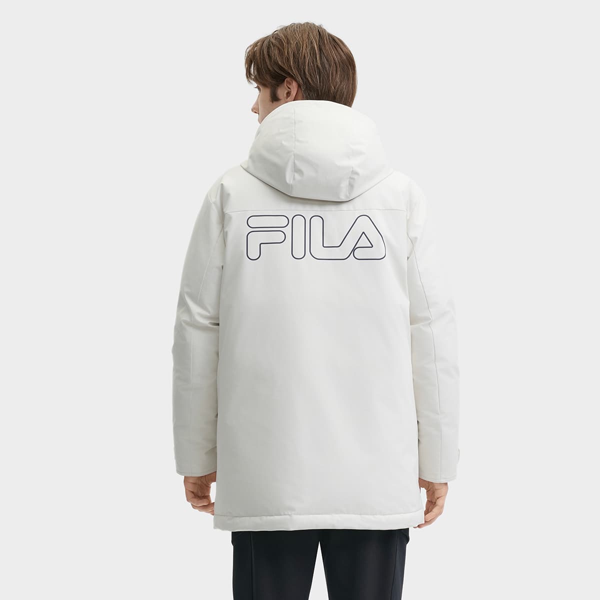 Зимняя куртка FILA ORIGINALE Пуховик Мужской Мягкий белый Серый - изображение 4