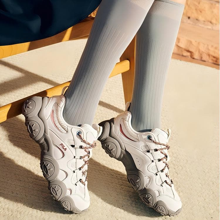 Кроссовки FILA FLUID 7 Массивные кроссовки Low Топ Белый агат Серый Женские - изображение 7