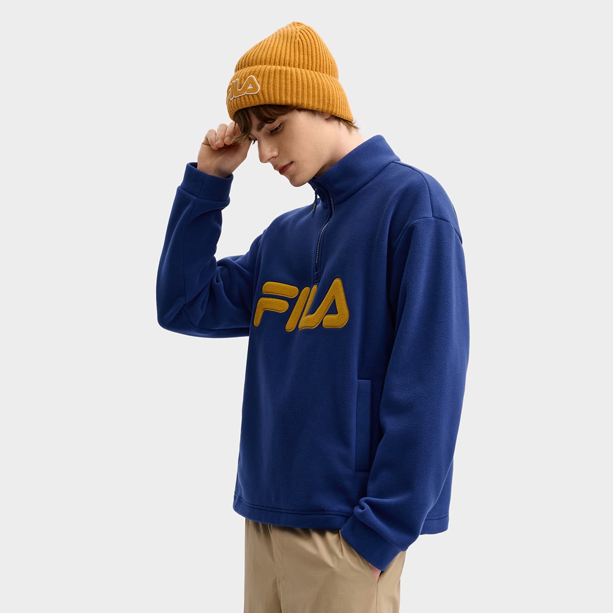 Худи FILA ORIGINALE Мода Винтаж Трендовый Удобный Универсальный Свободный крой С флисовой подкладкой Термический Толстовка - изображение 5