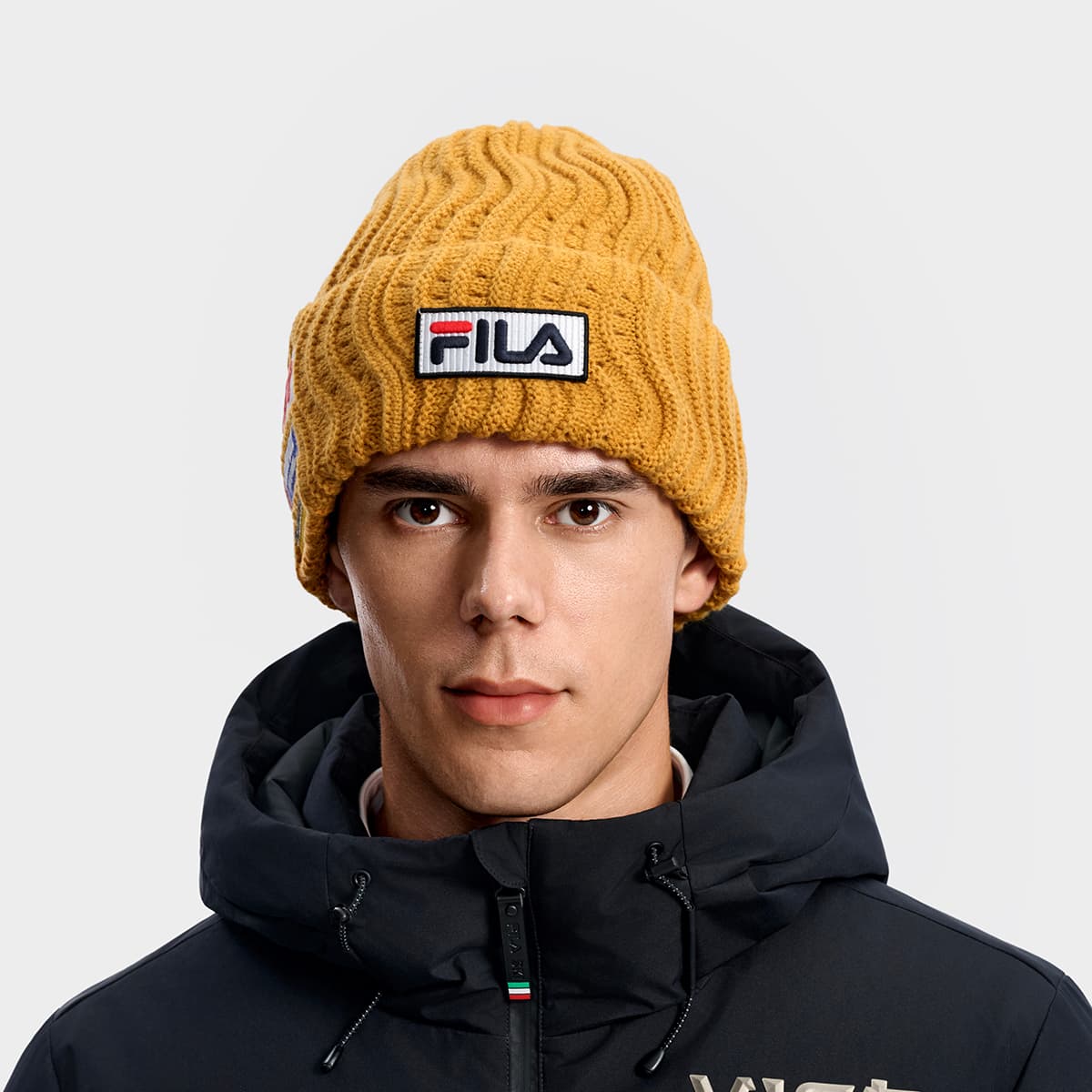 Шапка FILA Акриловая овечья шерсть шерсть полиэстеровое волокно шапка-бини унисекс - изображение 4
