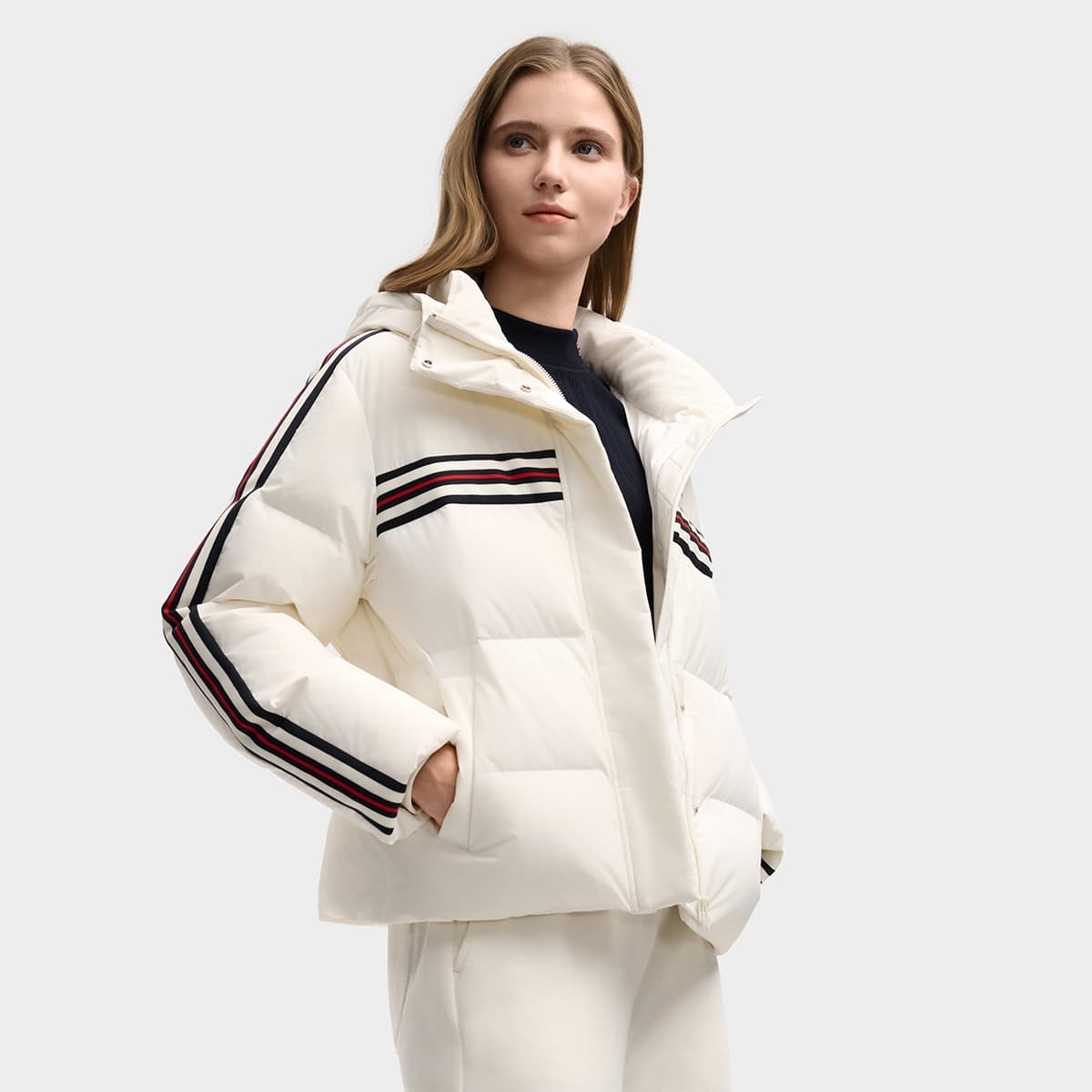Пуховик Fila Heritage Пуховик Женские Туманный Лотосовый белый - изображение 5