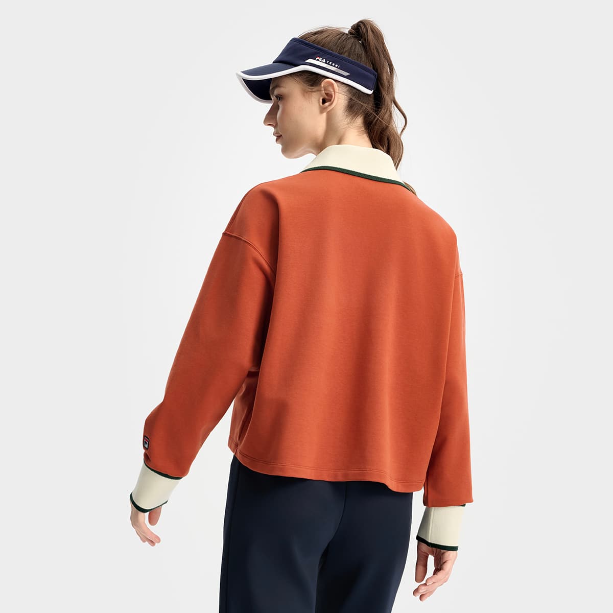 Худи FILA Tennis Толстовка Женский Осенний Солнечный Сушеный Красно-коричневый - изображение 4