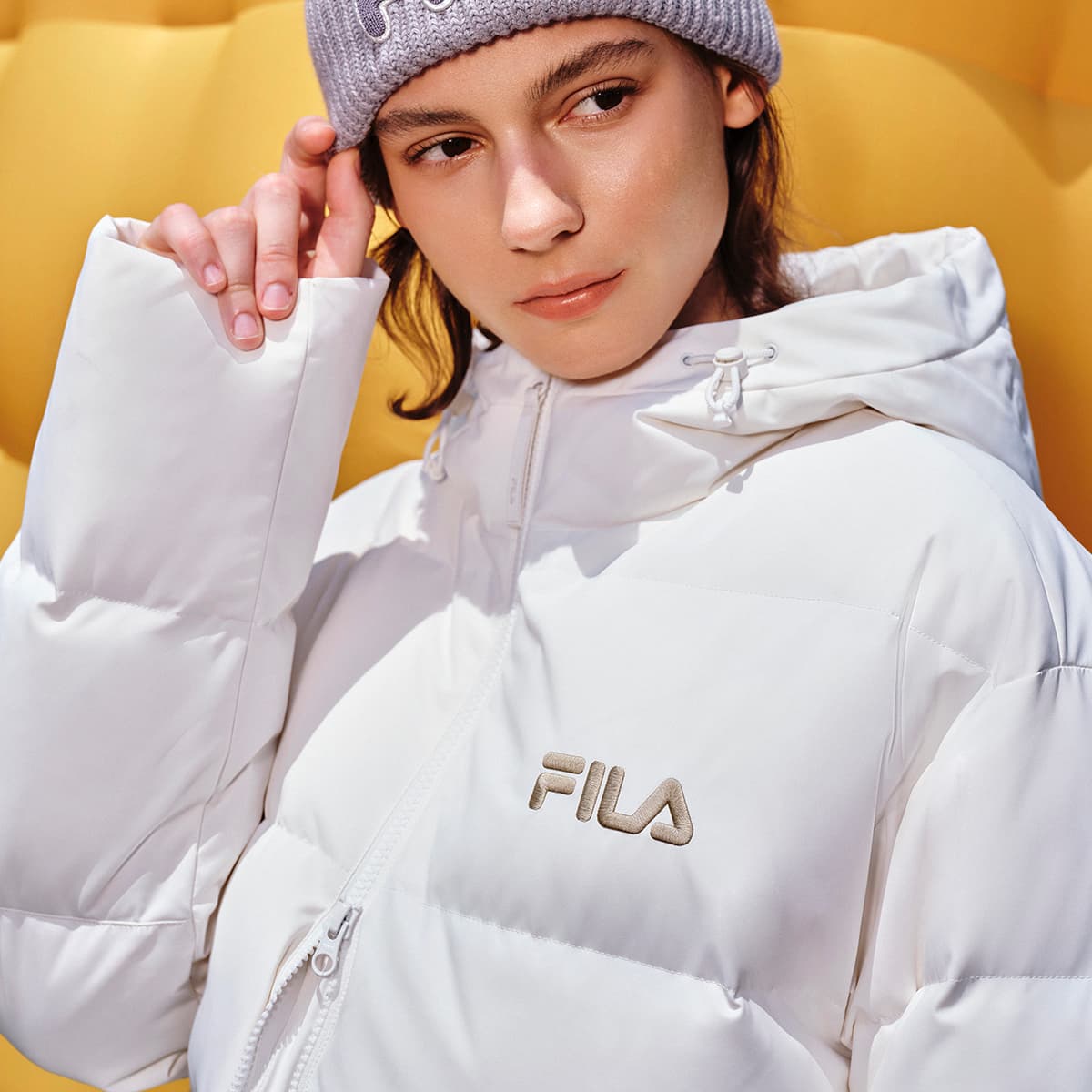 Зимняя куртка FILA Пуховик Унисекс Облачный белый - изображение 7