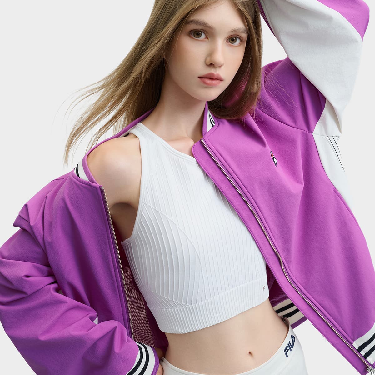 Куртка FILA Ретро Куртки Унисекс JINGHE Фиолетовый - изображение 5