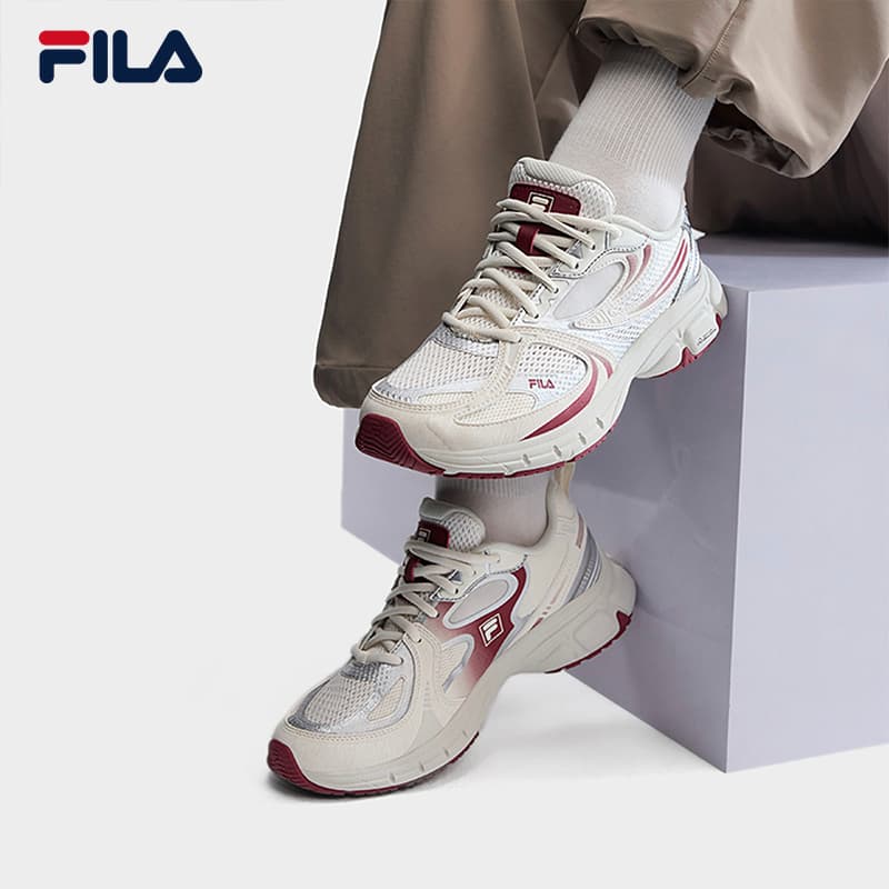 Кроссовки FILA INTERUN 2 Chunky Sneakers Low Top Кокосовое молоко Бургунди Женские - изображение 8