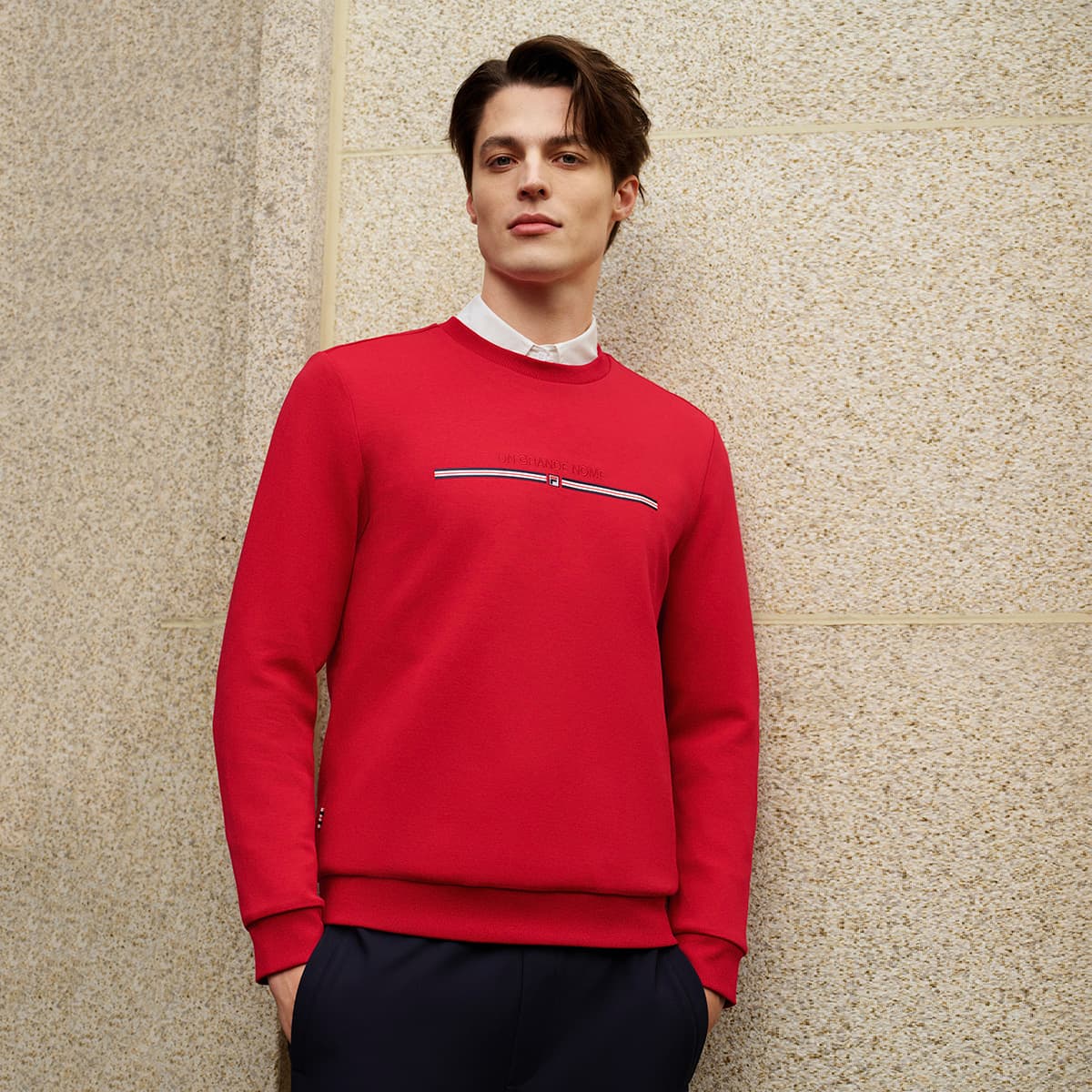 Худи FILA Heritage Толстовка Мужской Сливочно-бордовый - изображение 3