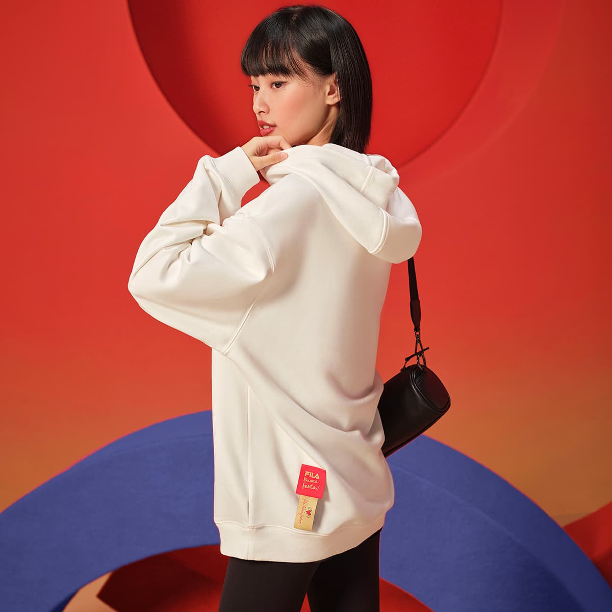 Худи FILA ORIGINALE Толстовка Унисекс Облачный Белый - изображение 4
