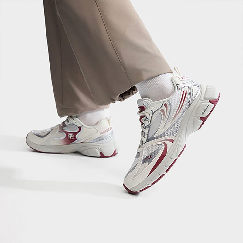 Кроссовки FILA INTERUN 2 Chunky Sneakers Low Top Кокосовое молоко Бургунди Женские - изображение 7
