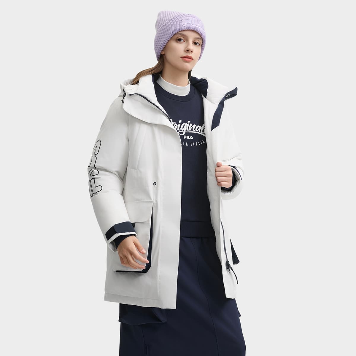 Пуховик FILA ORIGINALE Пуховик Женские Облачный белый - изображение 5