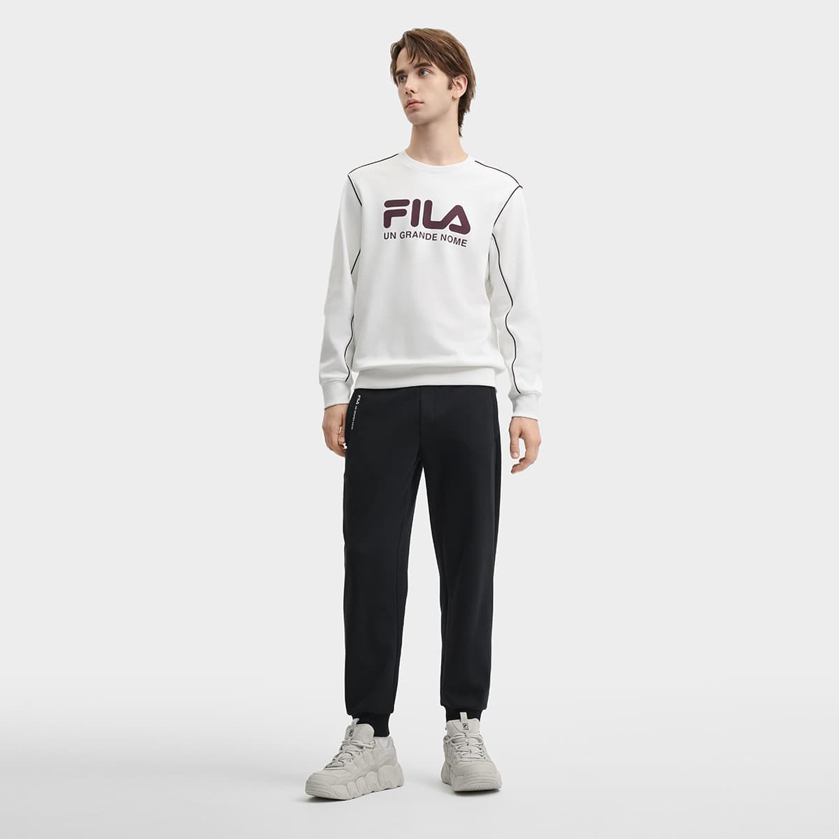 Штаны FILA ORIGINALE Эластичный манжет Однотонный Универсальный С флисовой подкладкой Эластичные Вязаные Тренировочные Штаны - изображение 6