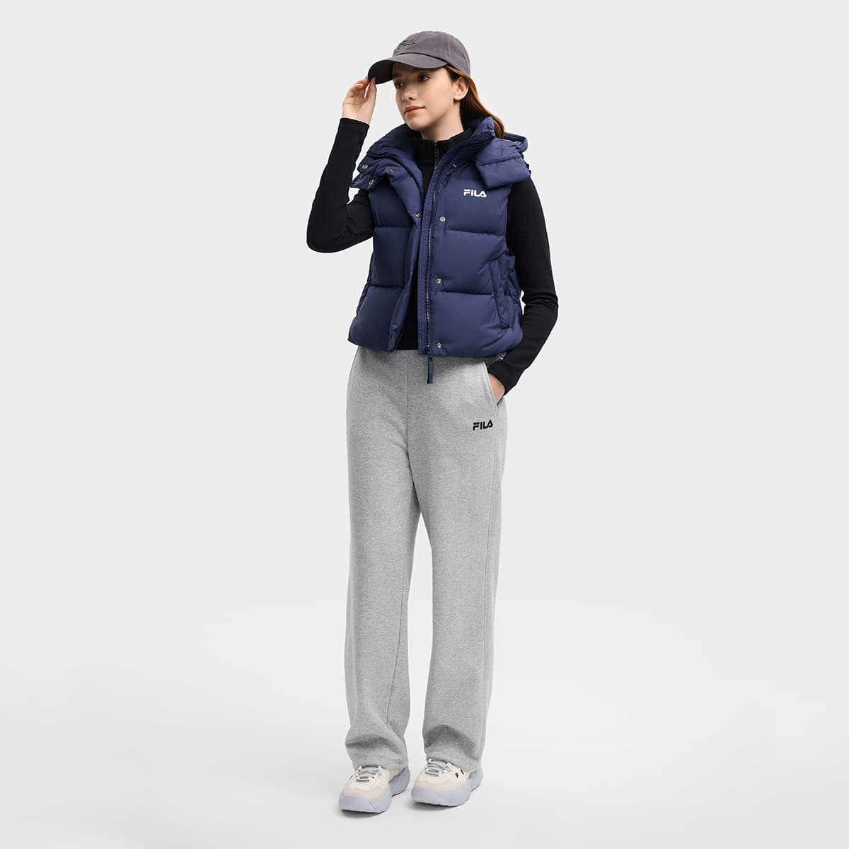 FILA ORIGINALE Пуховый жилет Женские Винтажный синий - изображение 6