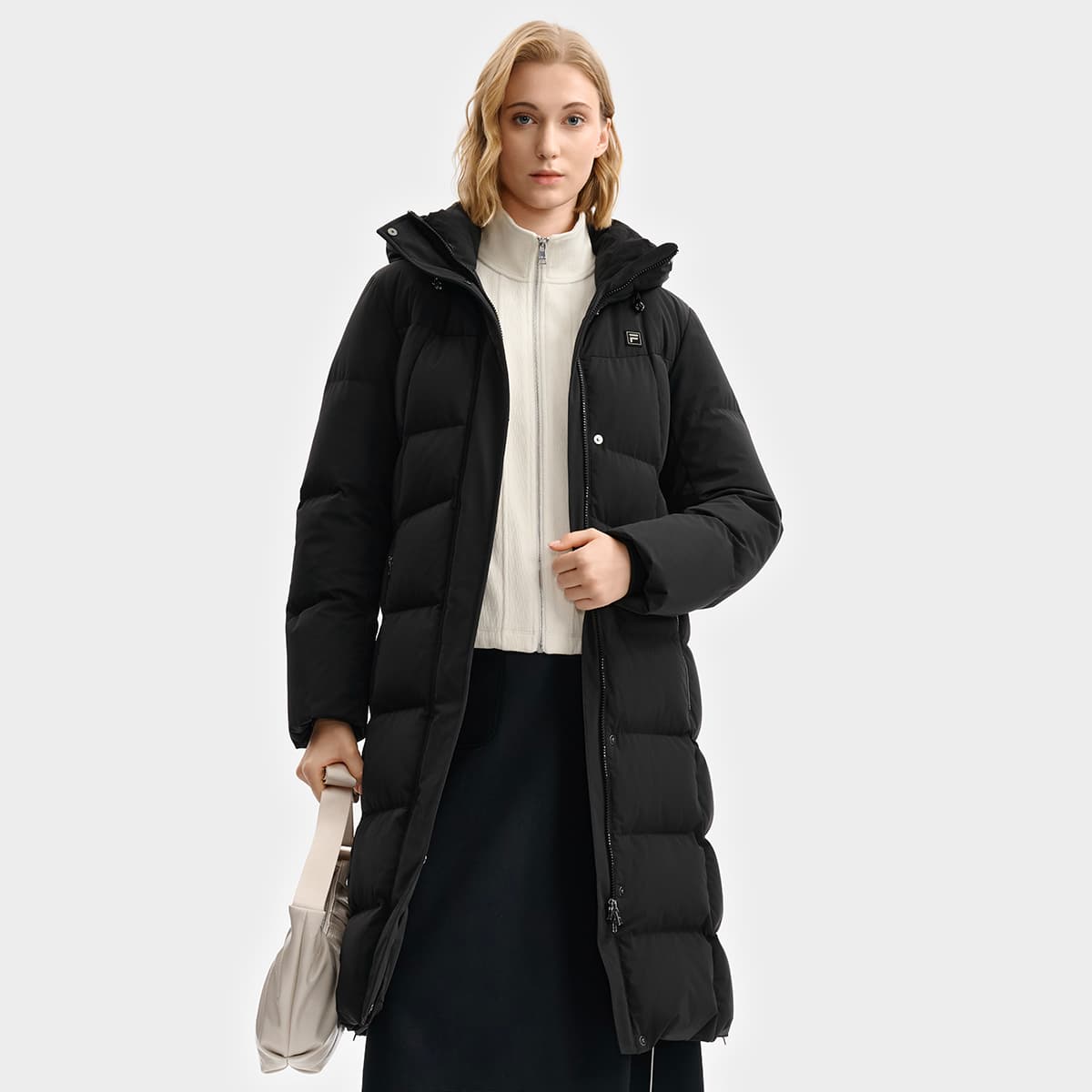 Пуховик FILA белый Пуховик Женские Черный - изображение 5