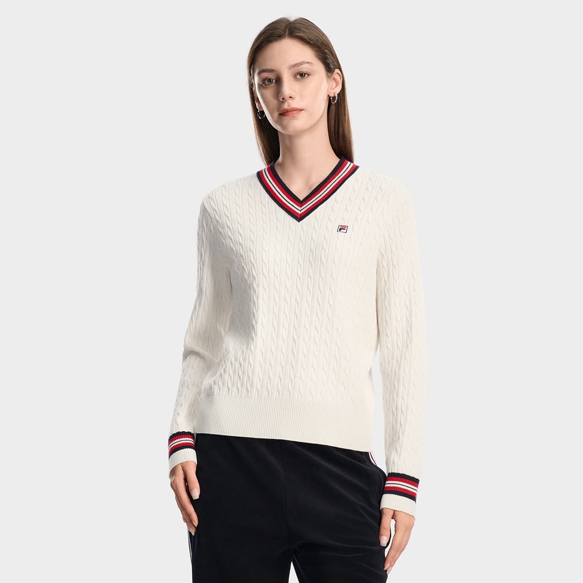Кардиган Fila Heritage Свитер Женский Облачный Белый - изображение 3