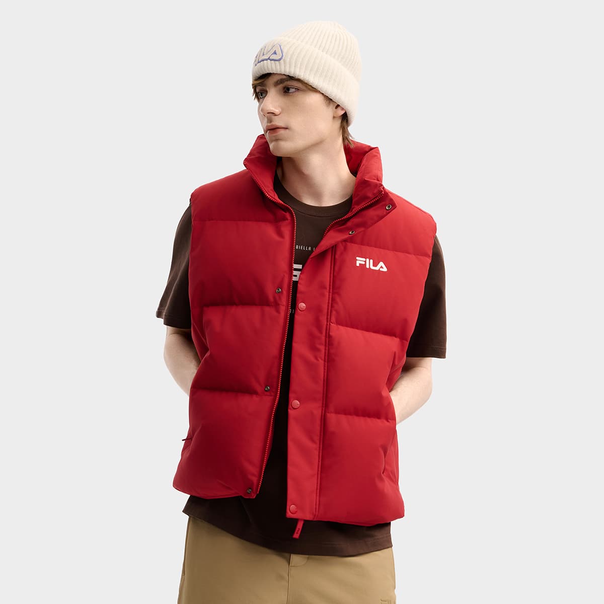 Куртка FILA ORIGINALE Пуховый жилет Унисекс Красный ритм - изображение 3