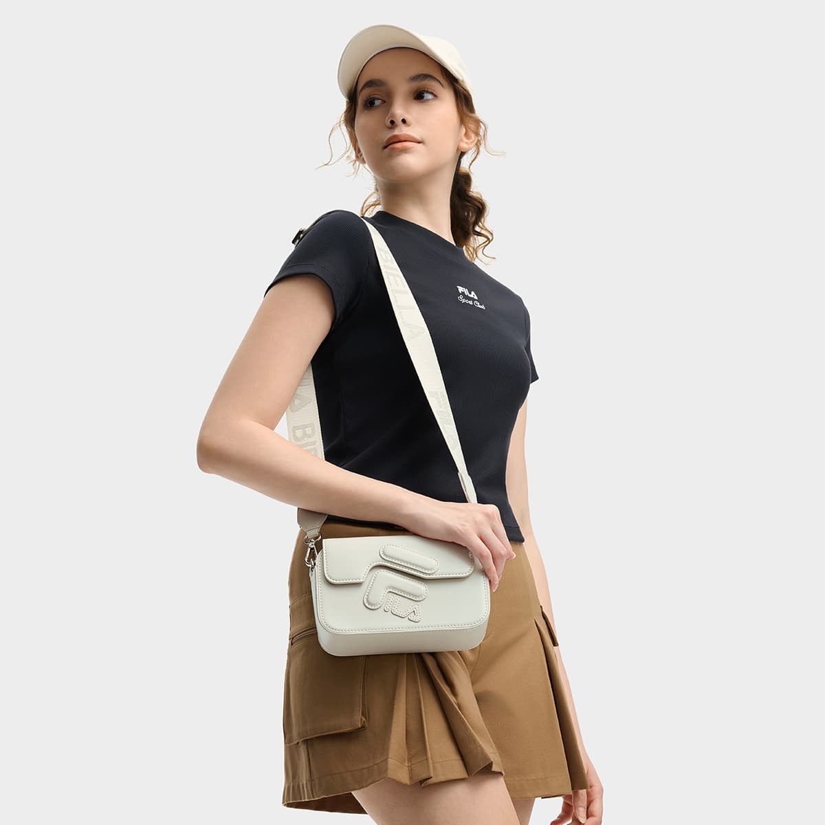 Сумка через плечо FILA ORIGINALE ПУ (полиуретан) Сумка через плечо Женская Лунный свет Серый - изображение 4