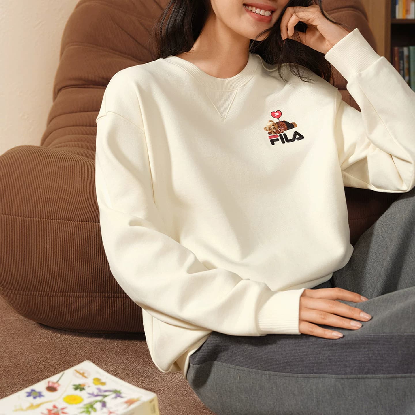 Кофта FILA ORIGINALE Свитшот Унисекс Сливочный - изображение 4