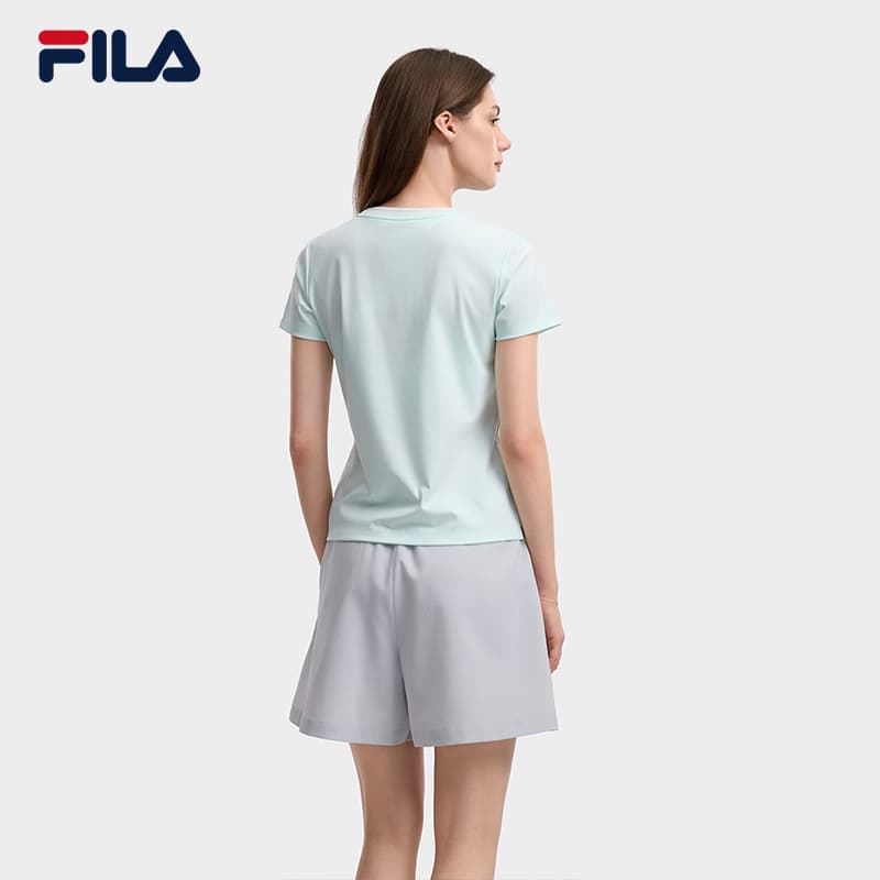 Футболка FILA Белая T-рубашка Женская Мятно-ледяной зеленый - изображение 4