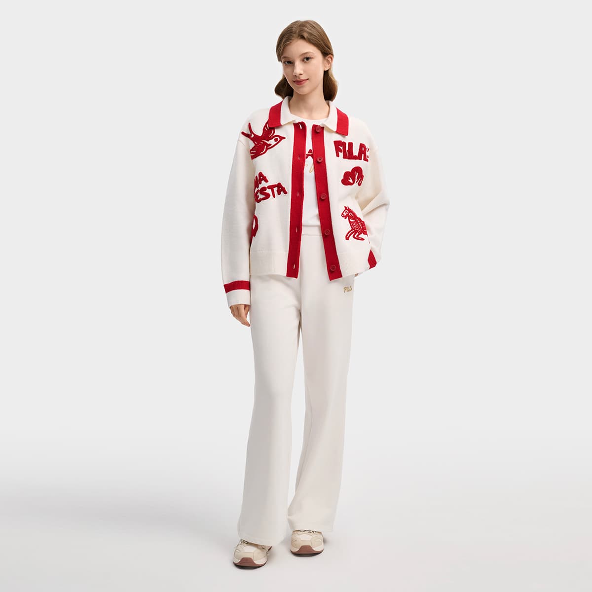 Кардиган FILA CNY Cloud White Женские Свитера - изображение 6