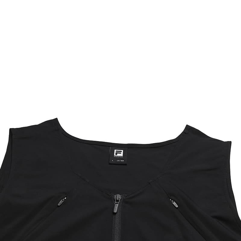 Жилет FILA Urban Explore Ткани вязаные Жилет Мужской Темно-черный - изображение 4
