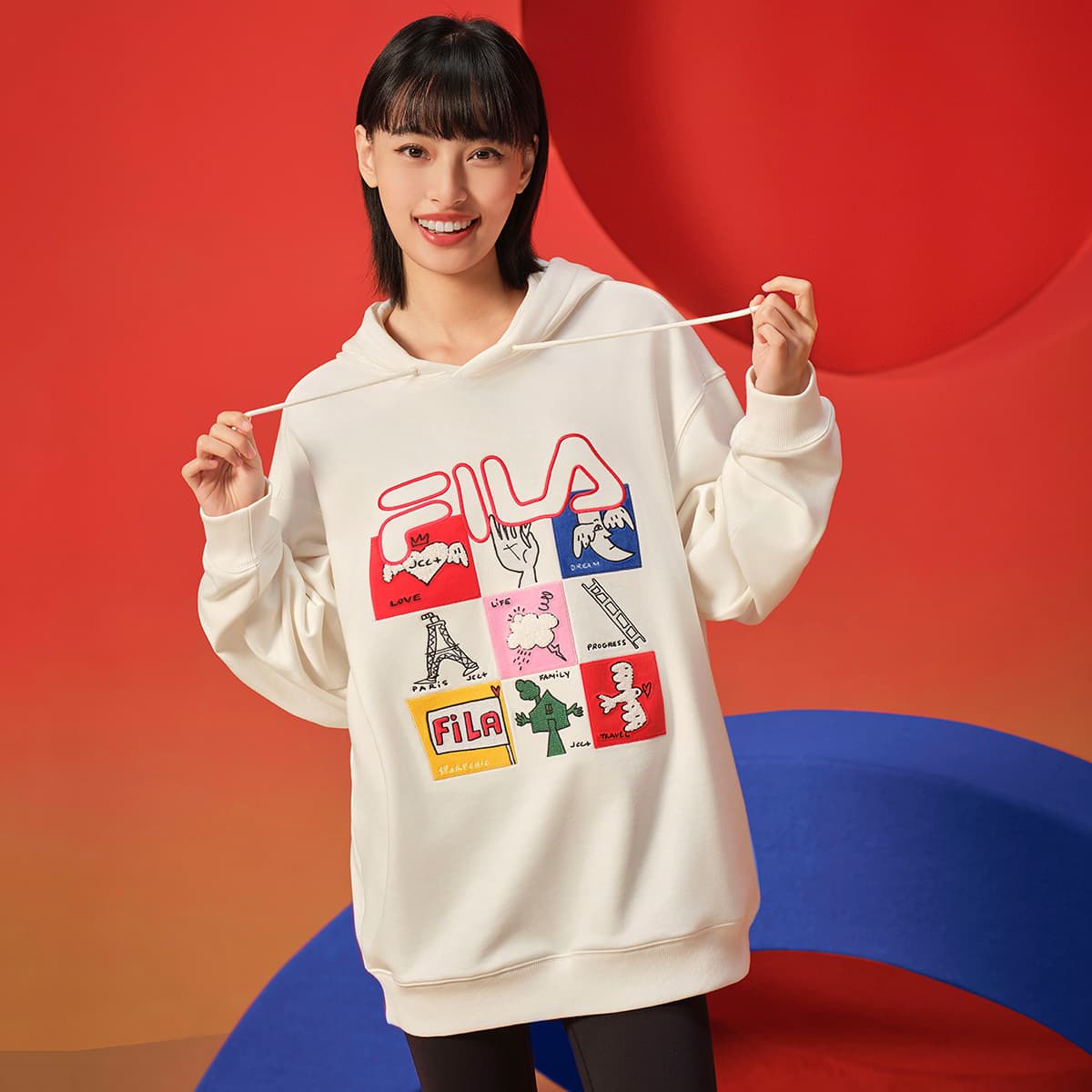 Худи FILA ORIGINALE Толстовка Унисекс Облачный Белый - изображение 3