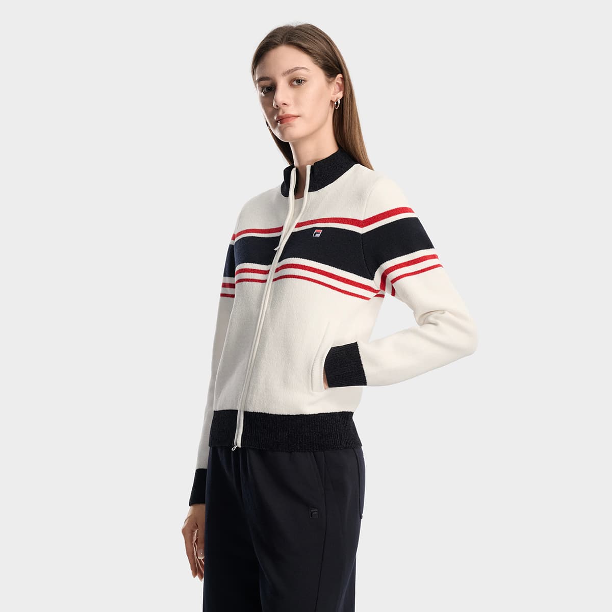 Кардиган Fila Heritage Свитер Женский Облачный Белый - изображение 5