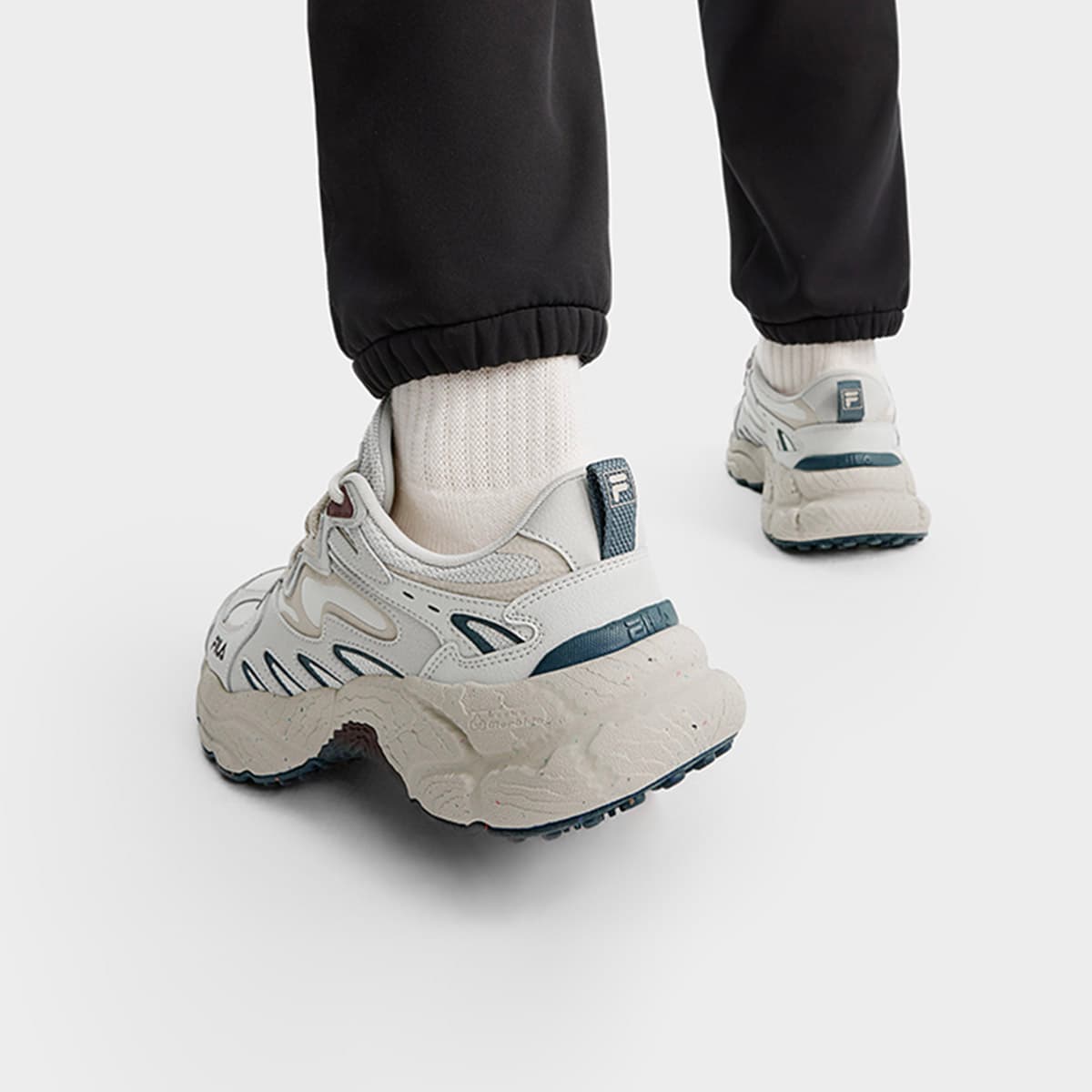 Кроссовки FILA Ферн Аbrasion Resistant Низкий Топ Повседневная Обувь Мужская Бежево-Зеленая - изображение 5